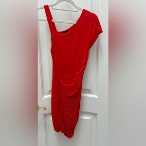 Bebe Red Rouched  Dress Size  XS
